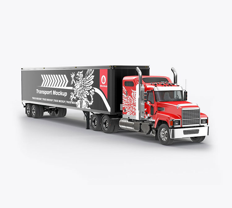 加长美国重型卡车Mockups样机展示贴图PSD设计素材模型02