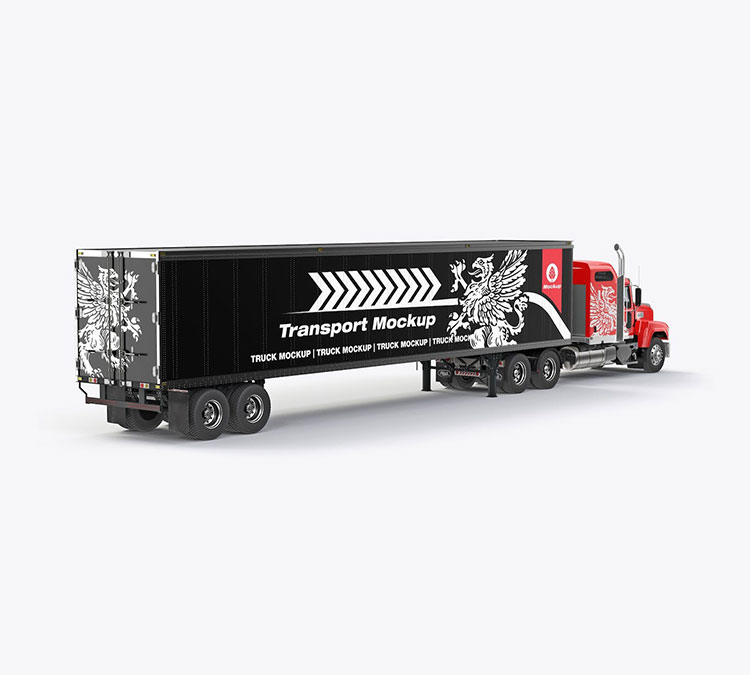 加长美国重型卡车Mockups样机展示贴图PSD设计素材模型06