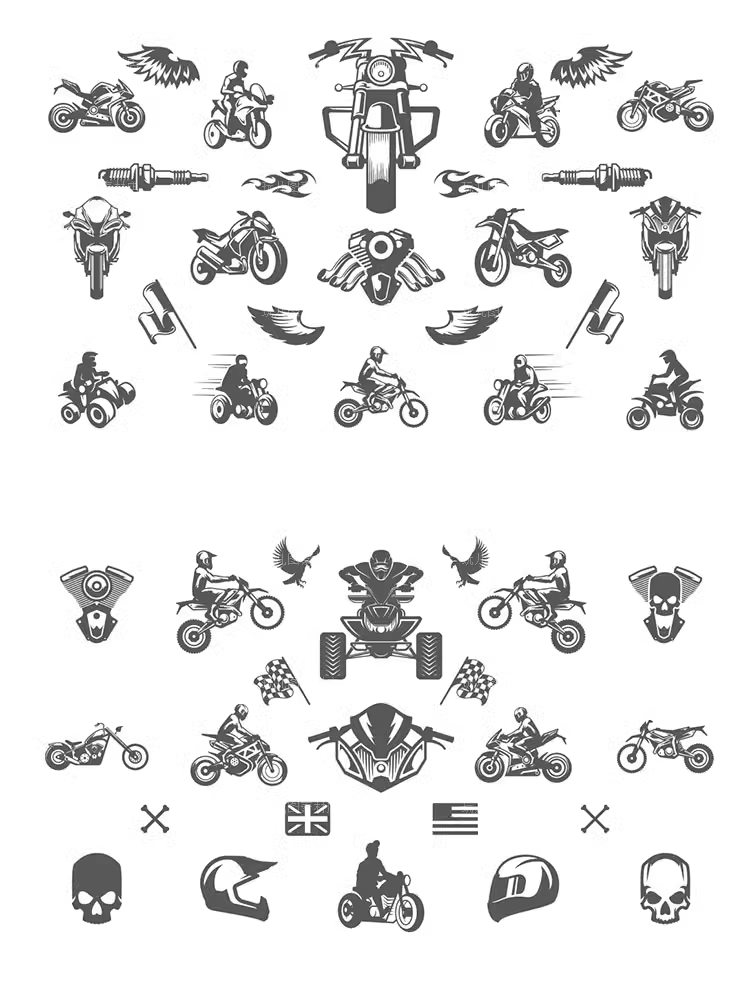 50款复古摩托车Logo标志AI/EPS/PSD矢量分层徽章设计素材模板05